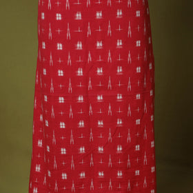 Red - 2pc cotton unstitched pochampally double ikat dress