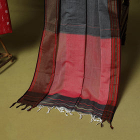 Red - 2pc cotton unstitched pochampally double ikat dress