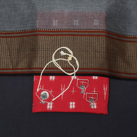 Red - 2pc cotton unstitched pochampally double ikat dress