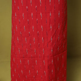 Red - 2pc cotton unstitched pochampally ikat dress material