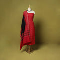 Red - 2pc cotton unstitched pochampally ikat dress material