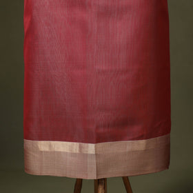 Red 2pc Handloom Unstitched Maheshwari Dress Material with Border