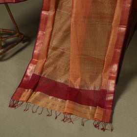 Red 2pc Handloom Unstitched Maheshwari Dress Material with Border