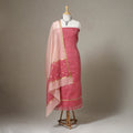 Red - 2pc handloom zari buta chanderi silk unstitched dress