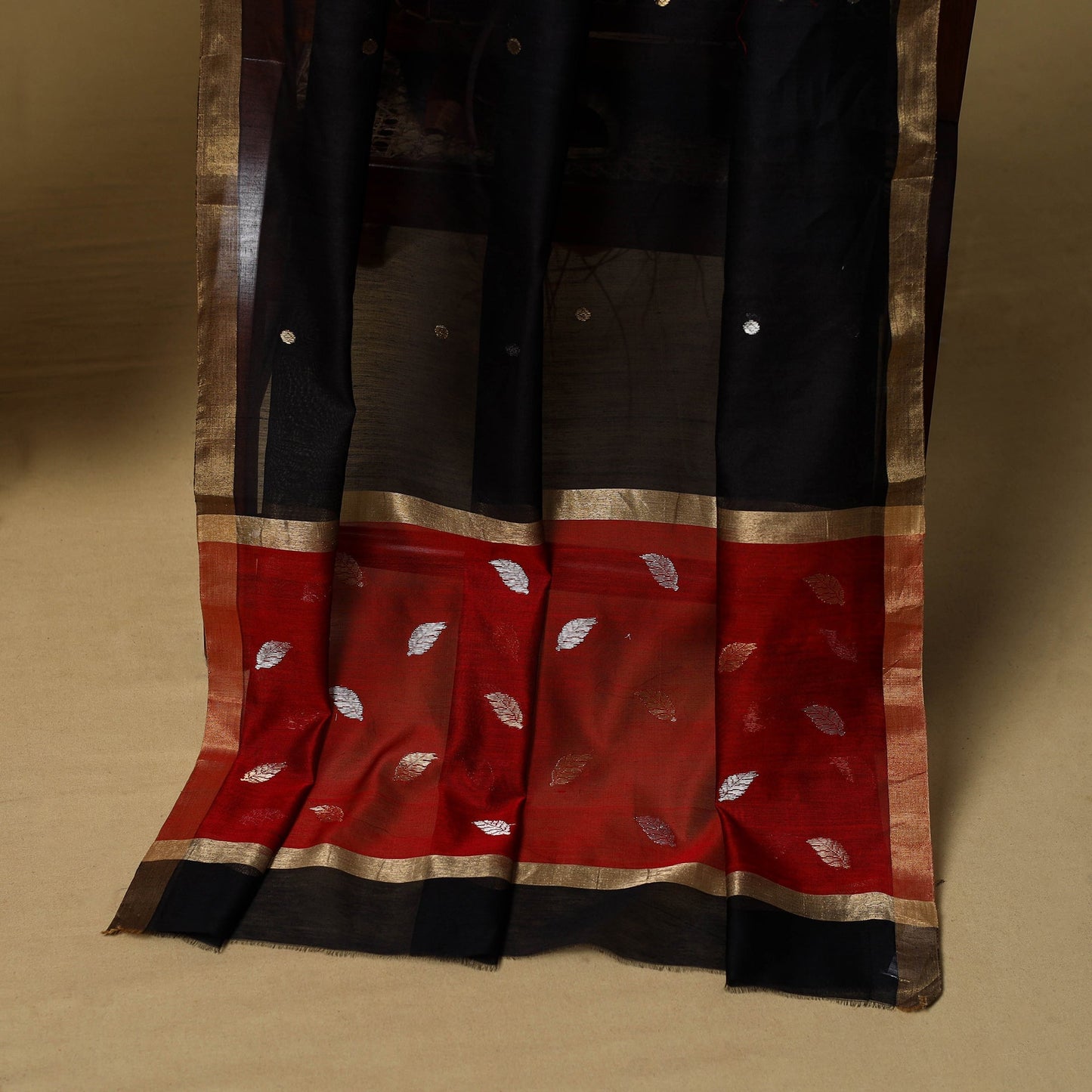 2pc handloom zari buta unstitched chanderi silk dress