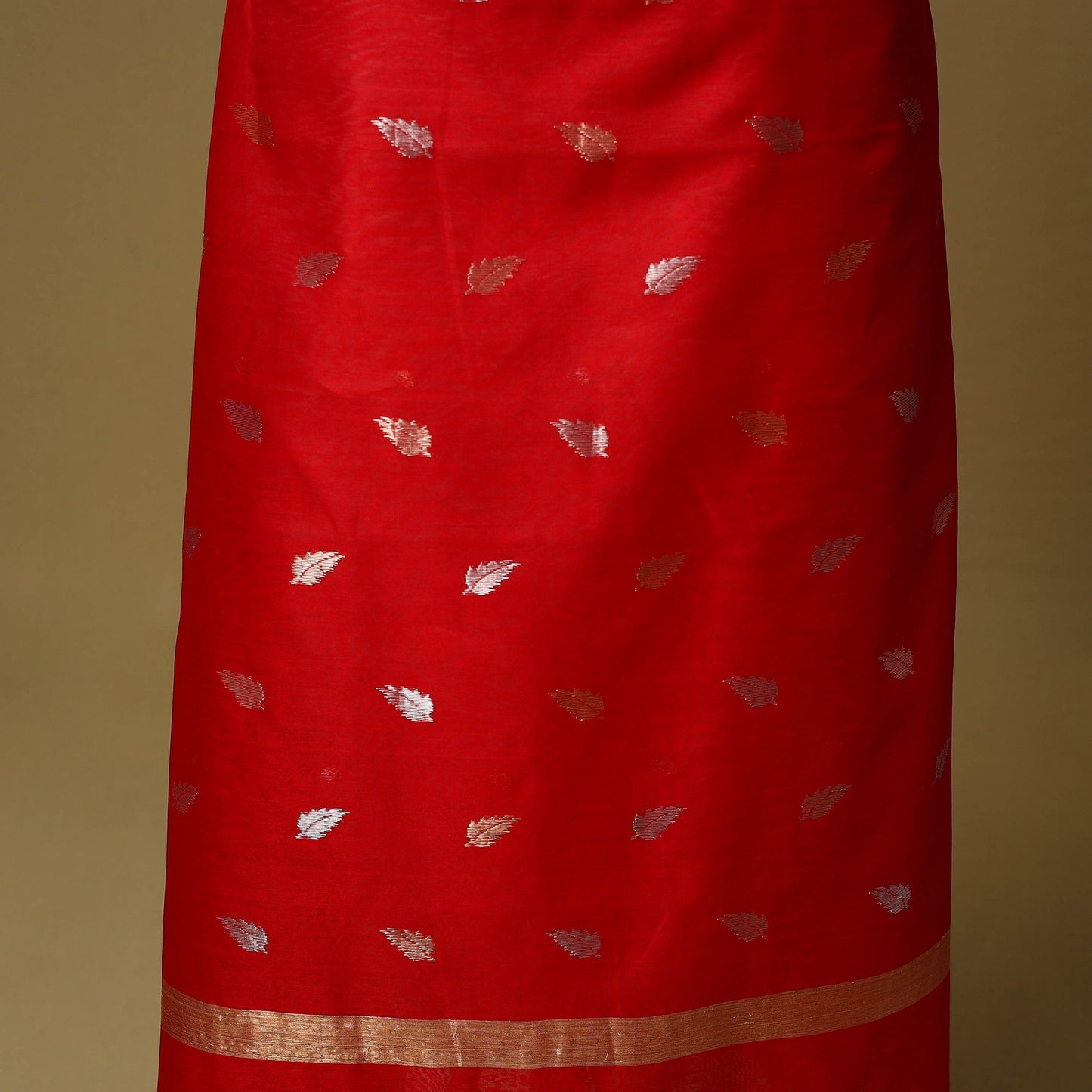 2pc handloom zari buta unstitched chanderi silk dress
