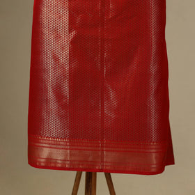 Red 2pc Tissue Zari Handloom Cotton Maheshwari Dress Material