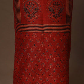 Red - 2pc linen silk unstitched dress material 10