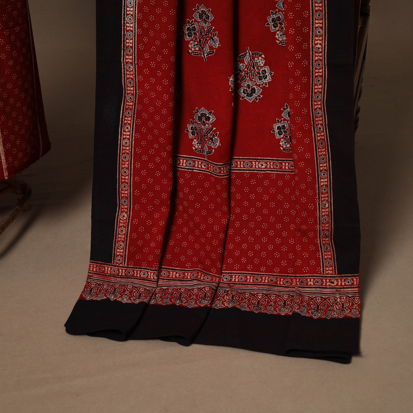 Red - 2pc natural dyed cotton unstitched dress material 06