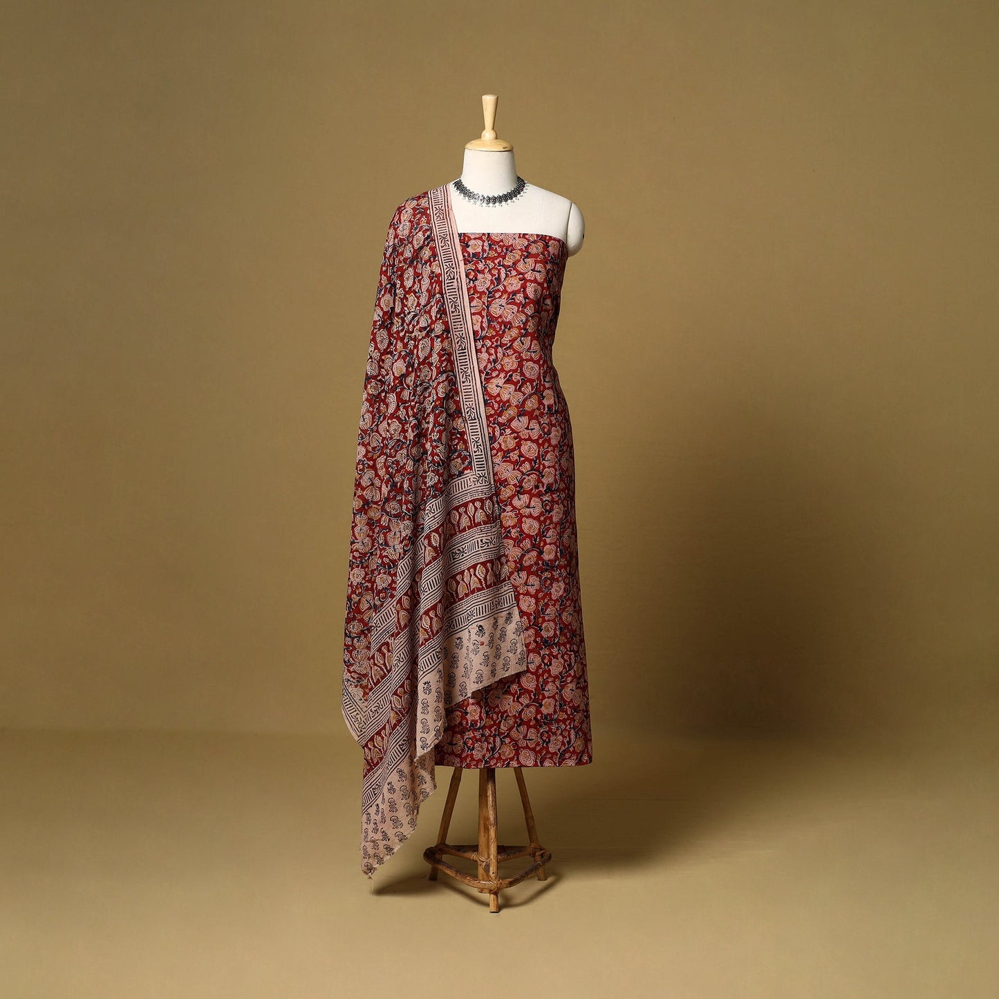 2pc natural dyed cotton unstitched kalamkari dress material