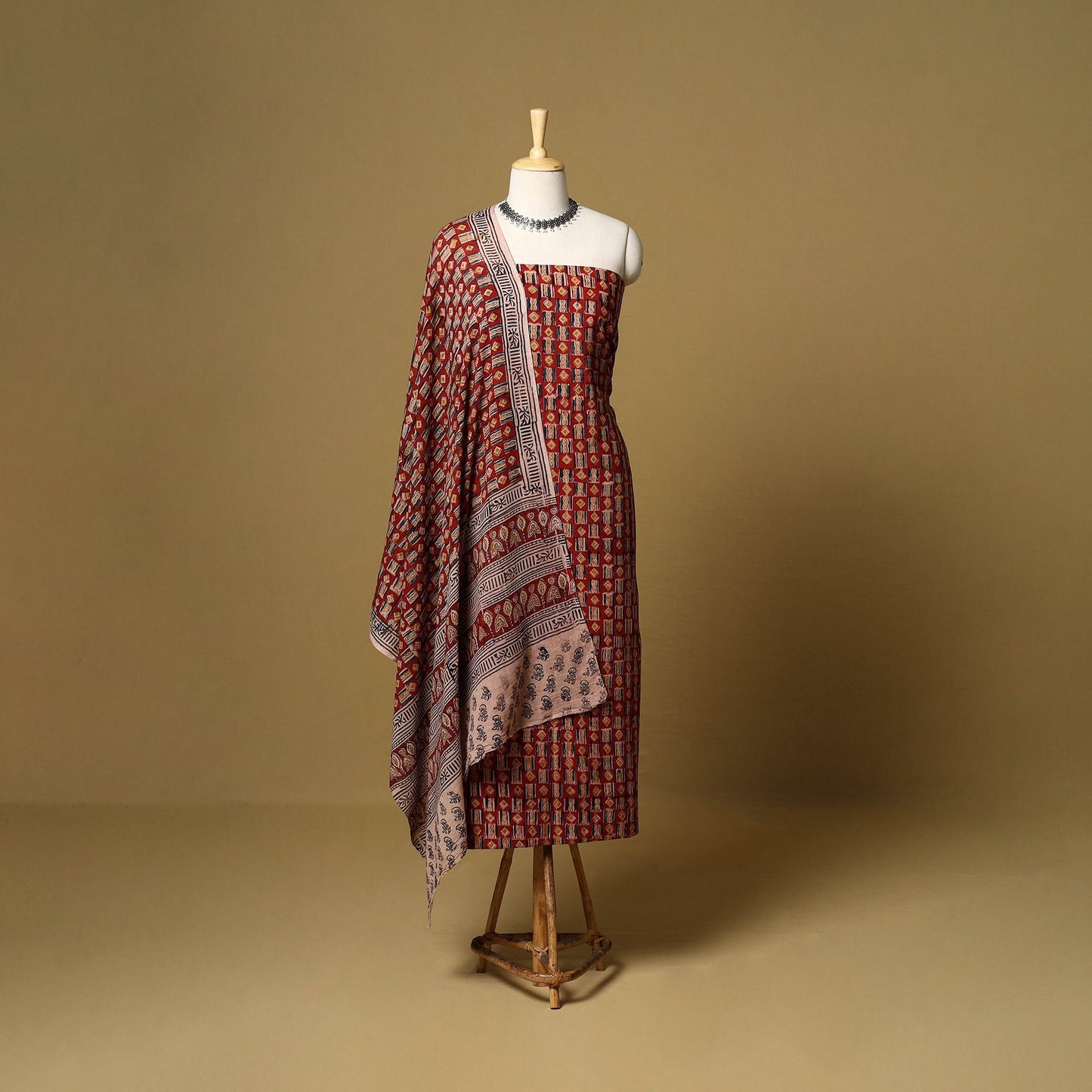 2pc natural dyed cotton unstitched kalamkari dress material