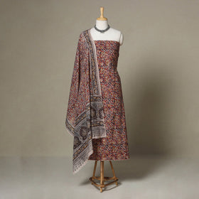 Red - 2pc pedana cotton unstitched kalamkari dress material