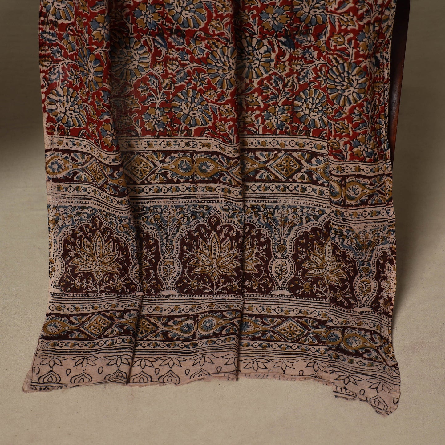 Red - 2pc pedana cotton unstitched kalamkari dress material