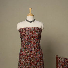 Red - 2pc pedana cotton unstitched kalamkari dress material