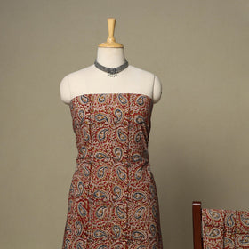 Red - 2pc pedana cotton unstitched kalamkari dress material