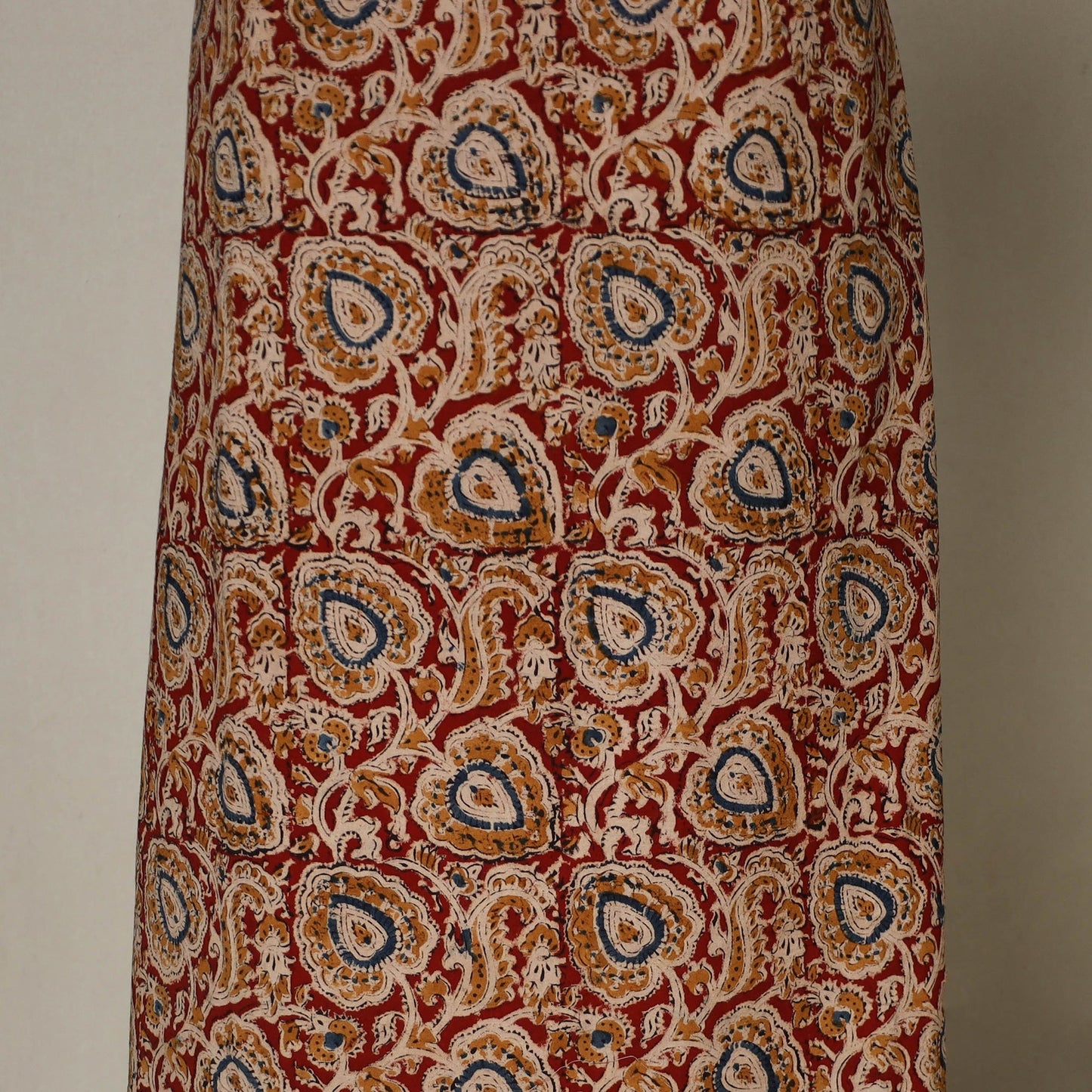 Red - 2pc pedana cotton unstitched kalamkari dress material