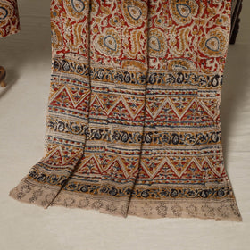 Red - 2pc pedana cotton unstitched kalamkari dress material