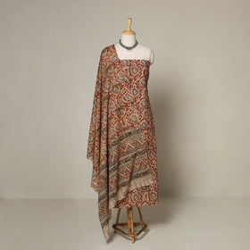 Red - 2pc pedana cotton unstitched kalamkari dress material