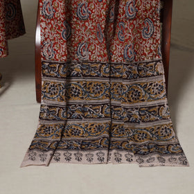 Red - 2pc pedana cotton unstitched kalamkari dress material