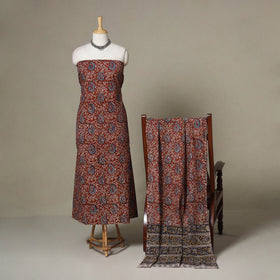 Red - 2pc pedana cotton unstitched kalamkari dress material