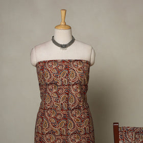 Red - 2pc pedana cotton unstitched kalamkari dress material