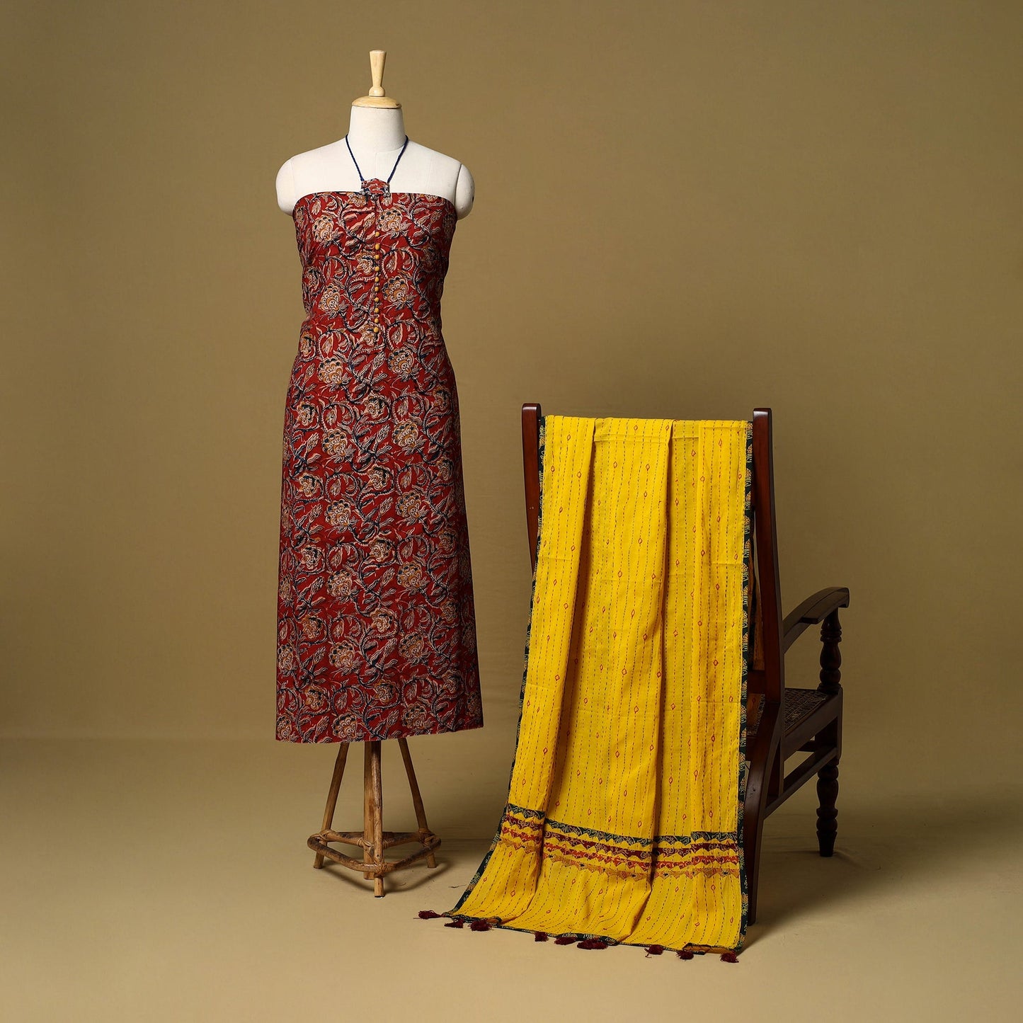 2pc pedana cotton unstitched kalamkari dress material