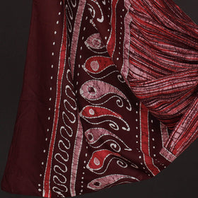 Red 2pc Mangalagiri Handloom Cotton Kurta with Batik Dupatta