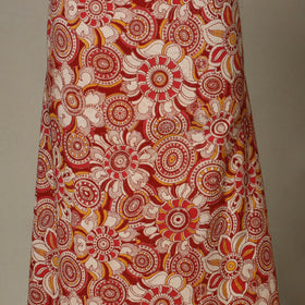 Red - 2pc printed cotton unstitched kalamkari dress