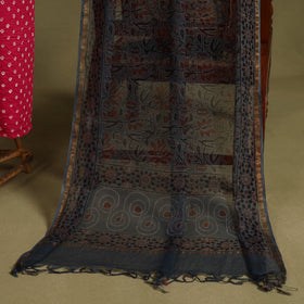 Red 2pc Unstitched Bandhani Dress Material with Jewellery Set