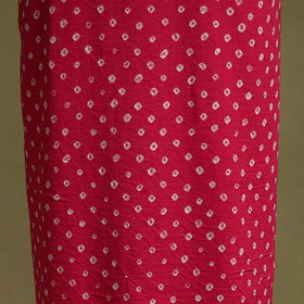 Red 2pc Unstitched Bandhani Dress Material with Jewellery Set