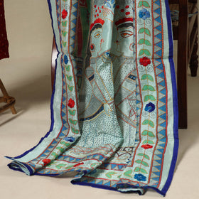 Red 2pc Unstitched Bandhani Dress Material with Jewellery Set