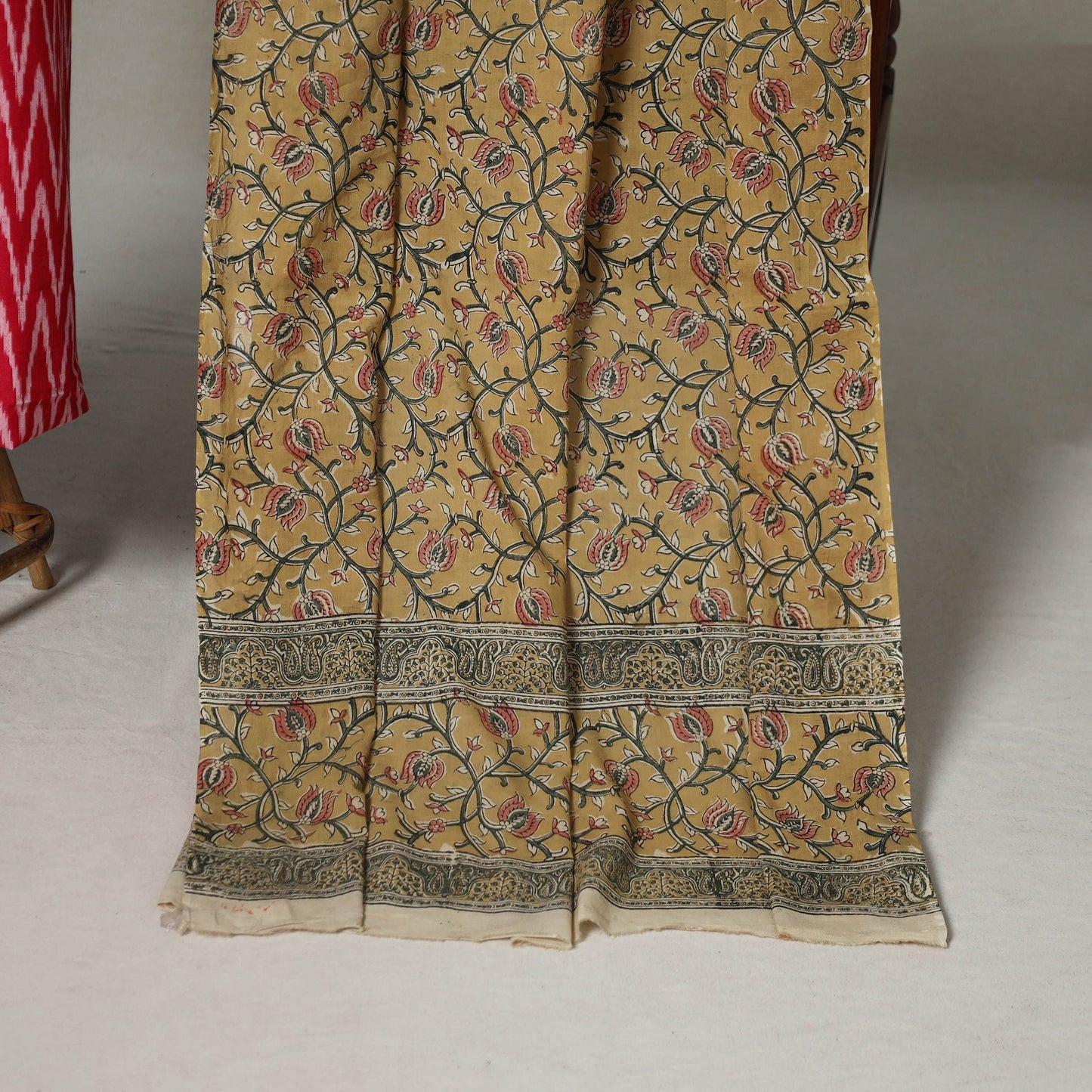 Red - 2pc unstitched cotton pochampally ikat dress material