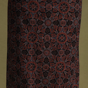 Red 2pc Unstitched Ajrakh Dress Material with Jewellery Set