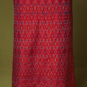 Red - 2pc unstitched handloom sico pochampally ikat dress