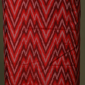 Red - 2pc unstitched handloom sico pochampally ikat dress