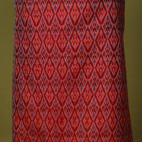Red - 2pc unstitched handloom sico pochampally ikat dress