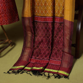 Red - 2pc unstitched handloom sico pochampally ikat dress