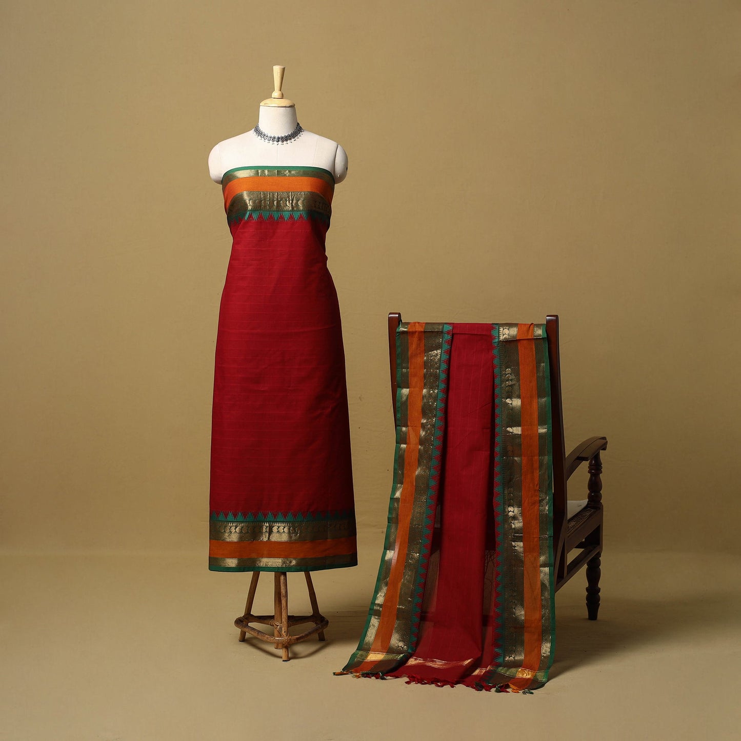 2pc unstitched kandangi chettinad cotton dress material 07