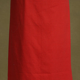 Red - 2pc unstitched plain dress material with jewellery