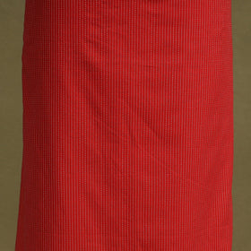 Red 2pc Unstitched Plain Dress Material with Jewellery Set