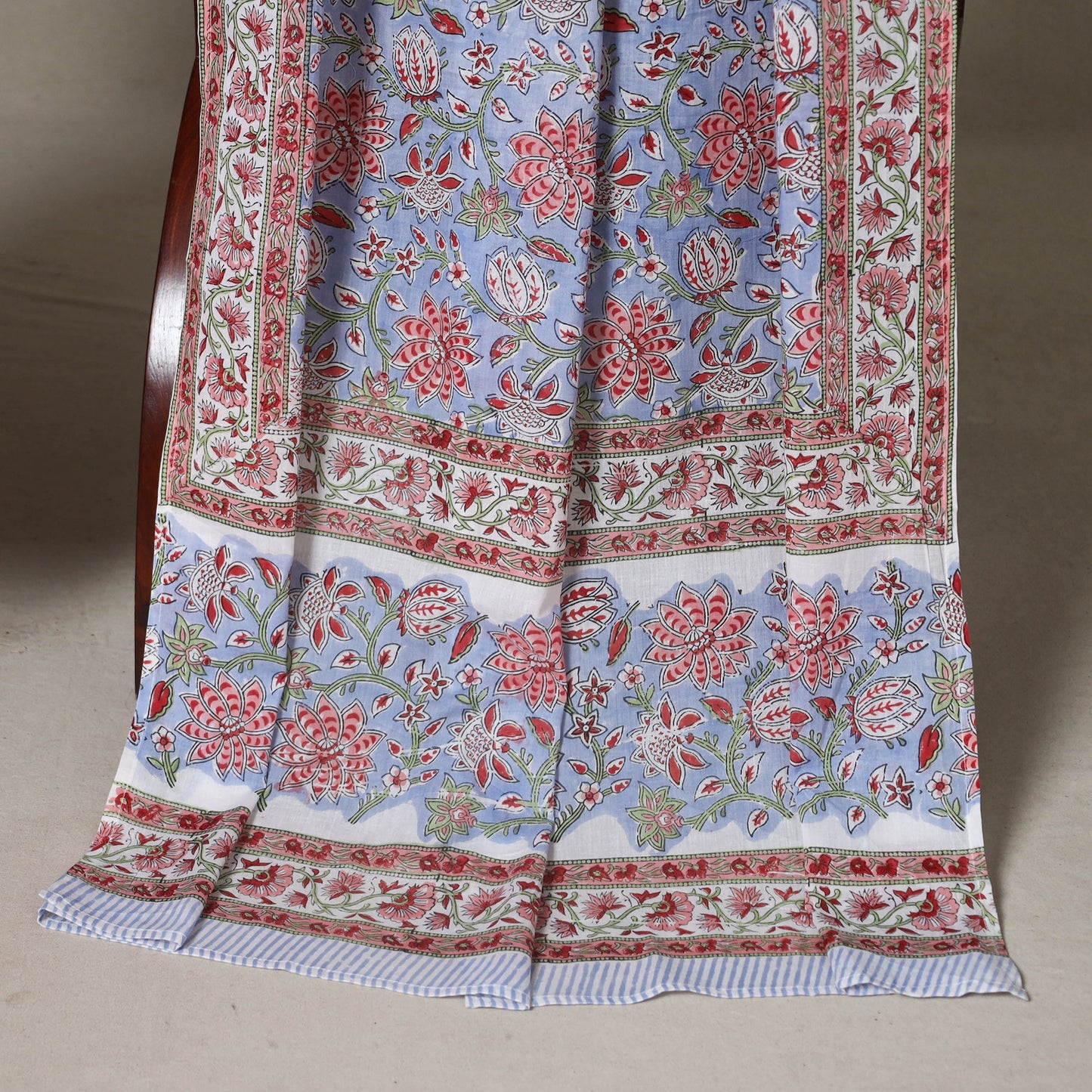 Red - 2pc unstitched pochampally ikat dress material