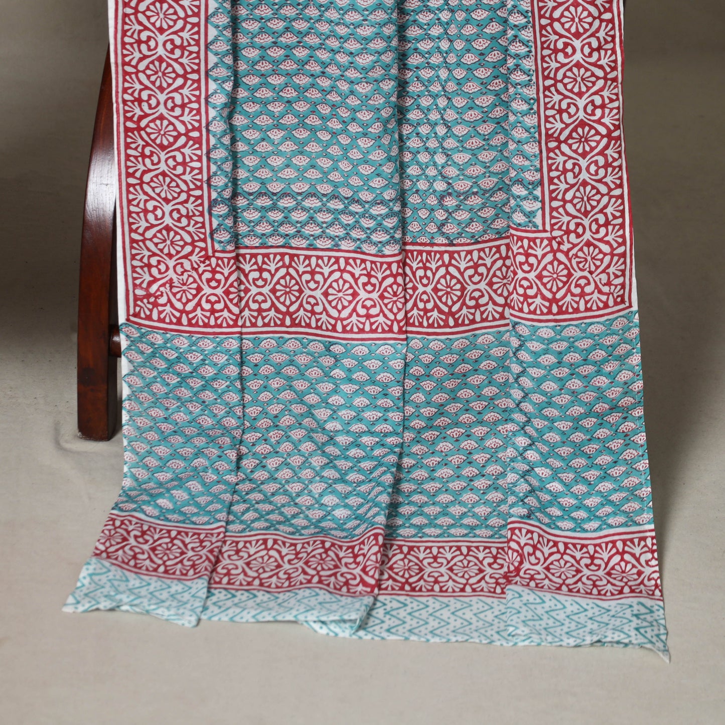 Red - 2pc unstitched pochampally ikat dress material