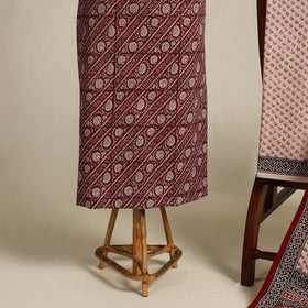 Red 3pc Bagh Print Cotton Dress Material Set