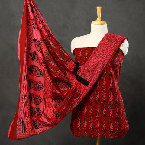  3pc Bagh Print Cotton Dress Material Set