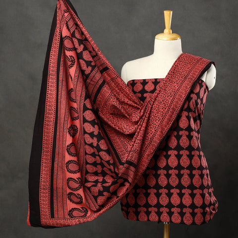  3pc Bagh Print Cotton Dress Material Set