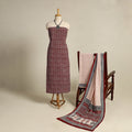 Red 3pc Bagh Print Cotton Dress Material Set