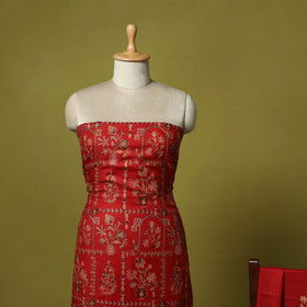 3pc chain stitch aari embroidered merino wool unstitched