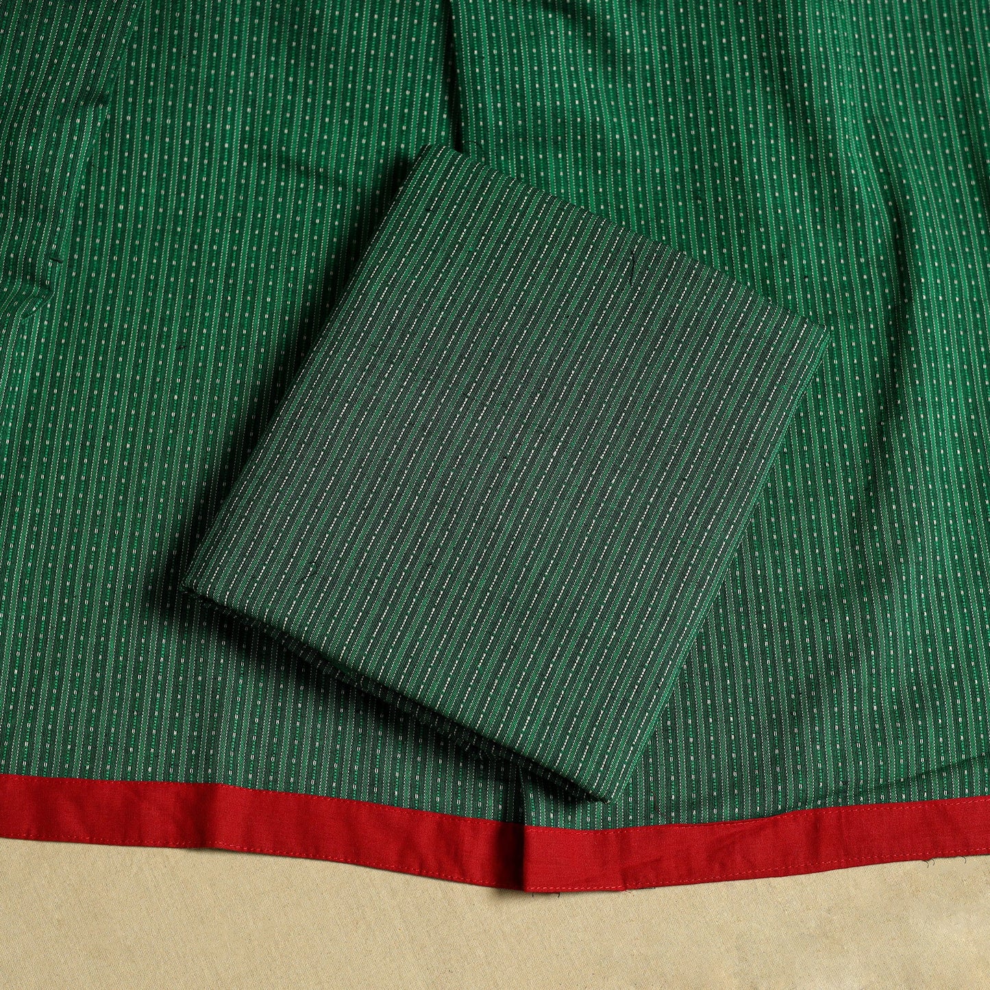 Red 3pc Chanderi Silk Handpainted Kalamkari Dress Material