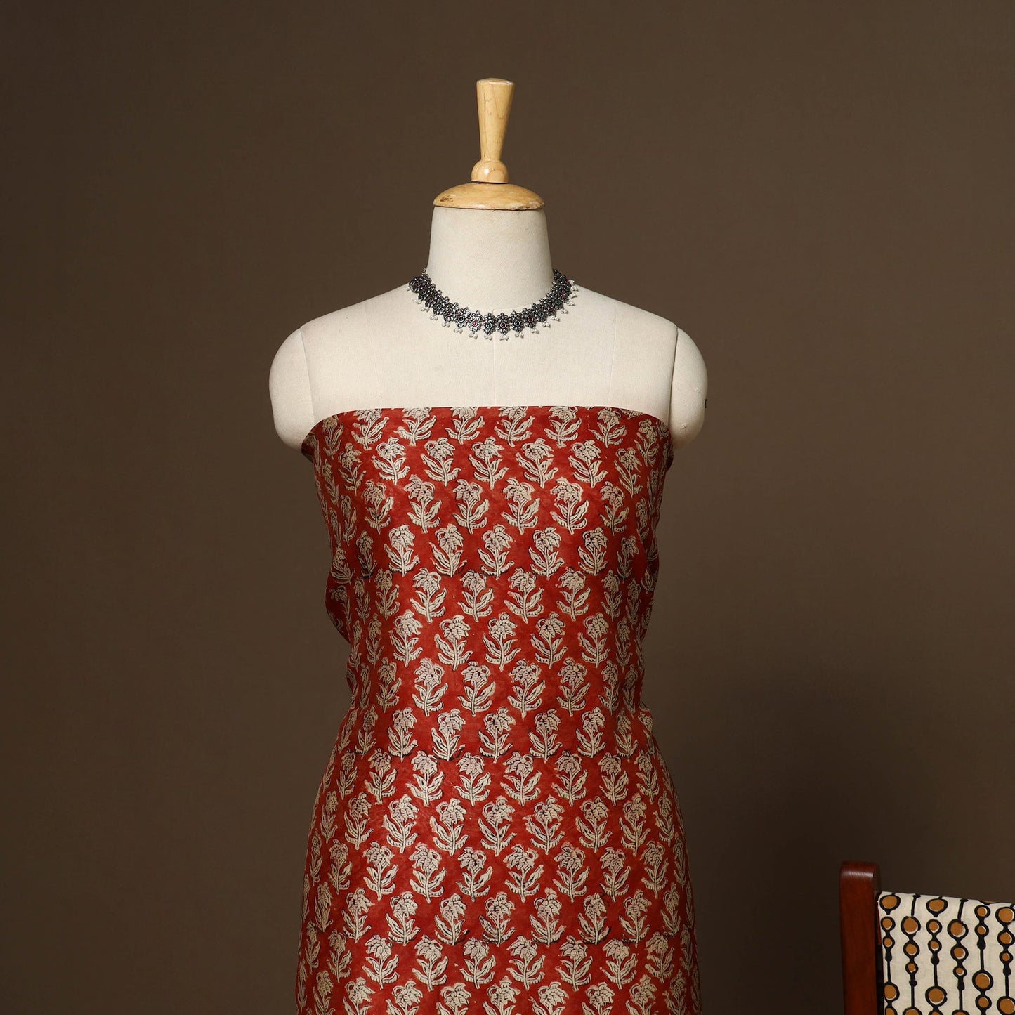 3pc chanderi silk unstitched hand bagru dress material 30