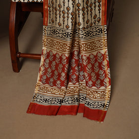 3pc chanderi silk unstitched hand bagru dress material 30